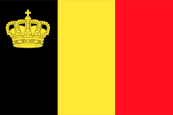 Drapeau Belge avec couronne royale